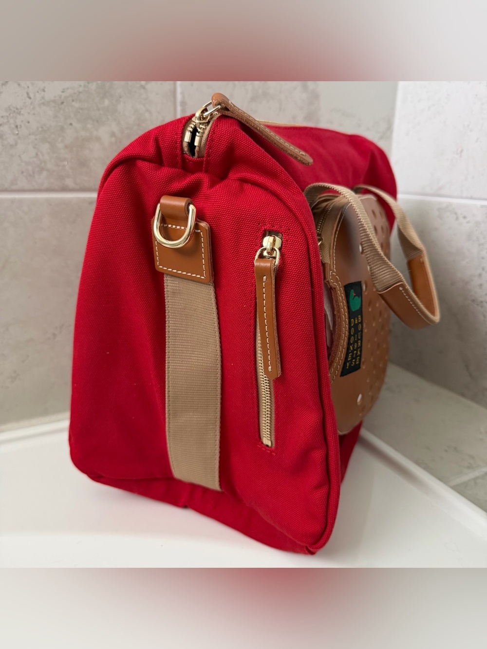 Dooney & Bourke Red Canvas Pickleball Duffel - Picture 5 of 16